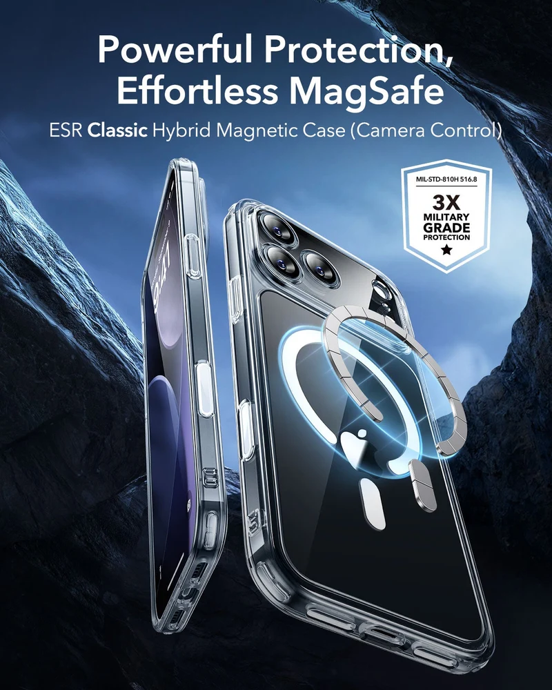 iPhone 17 Pro Classic Hybrid Magnetic Case (Camera Control) - Clear