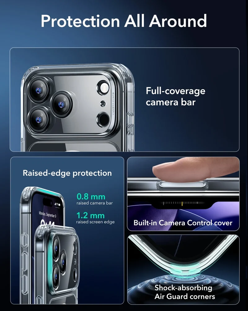 iPhone 17 Pro Classic Hybrid Magnetic Case (Camera Control) - Clear