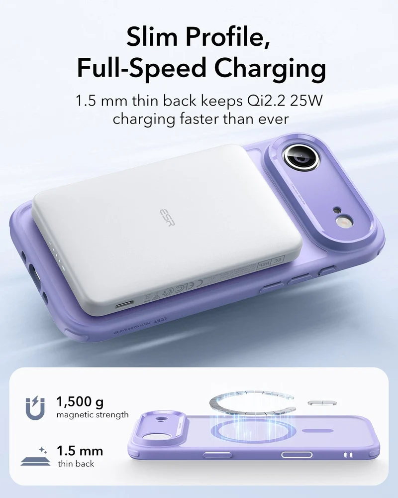 iPhone Air Classic Hybrid Magnetic Case (Camera Control) - Frosted Purple