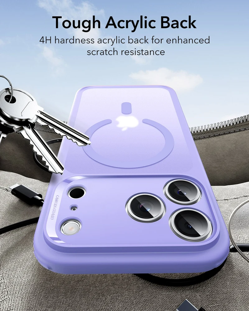 iPhone 17 Pro Classic Hybrid Magnetic Case (Camera Control) - Frosted Purple