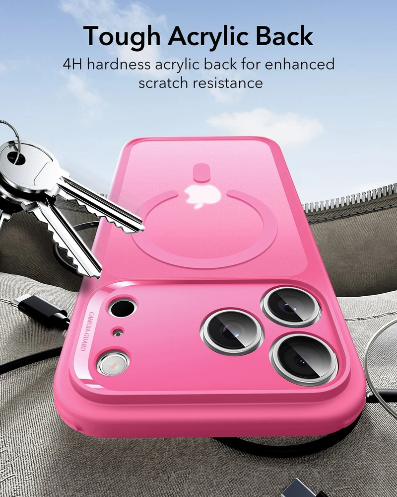 iPhone 17 Pro Classic Hybrid Magnetic Case (Camera Control) - Frosted Pink