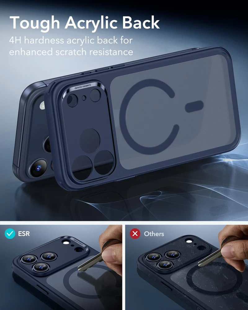 iPhone 17 Pro Classic Hybrid Magnetic Case (Camera Control) - Frosted Blue