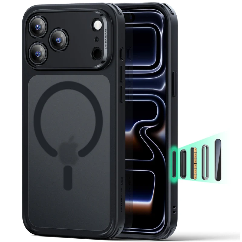 iPhone 17 Pro Classic Hybrid Magnetic Case (Camera Control) - Frosted Black