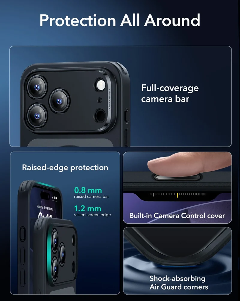iPhone 17 Pro Classic Hybrid Magnetic Case (Camera Control) - Frosted Black