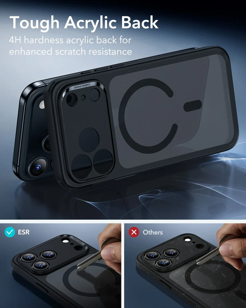 iPhone 17 Pro Classic Hybrid Magnetic Case (Camera Control) - Frosted Black