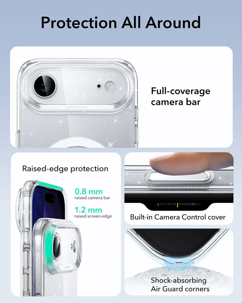 iPhone Air Classic Hybrid Magnetic Case (Camera Control) - Clear Shimmer