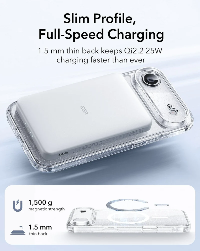 iPhone Air Classic Hybrid Magnetic Case (Camera Control) - Clear Shimmer