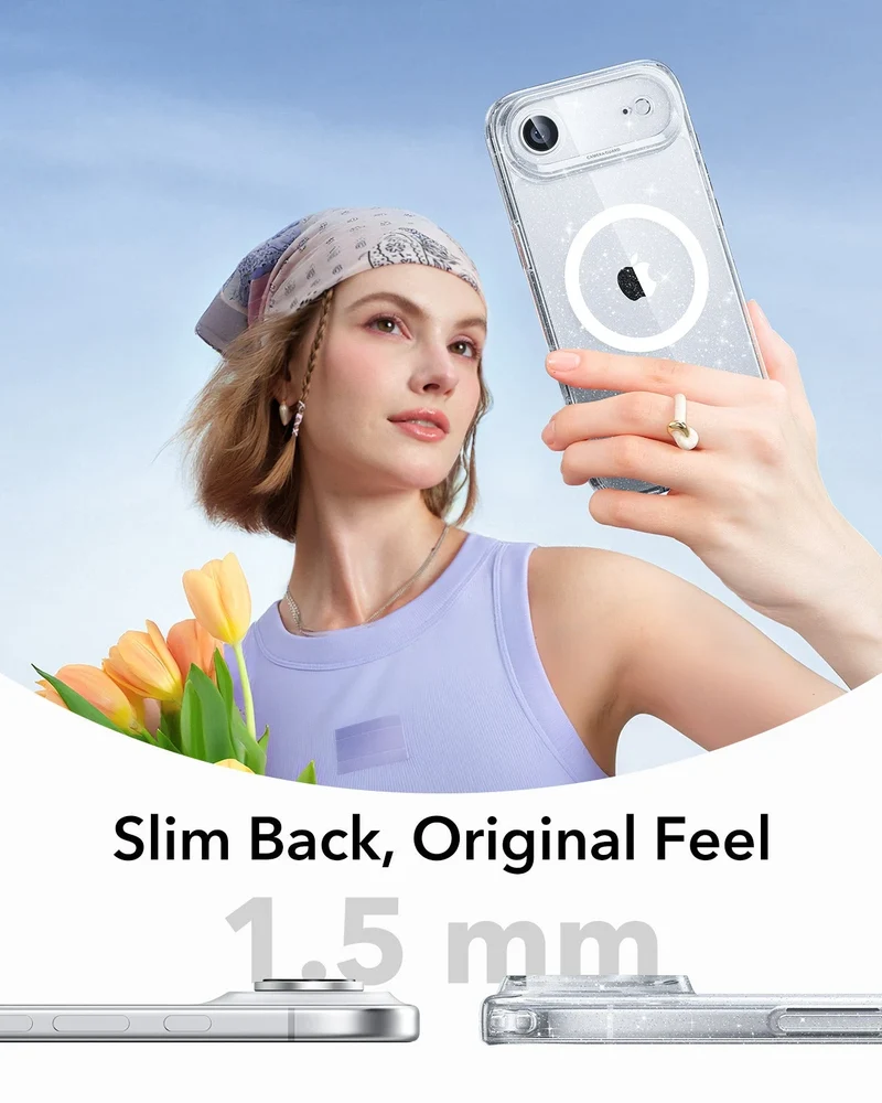 iPhone Air Classic Hybrid Magnetic Case (Camera Control) - Clear Shimmer