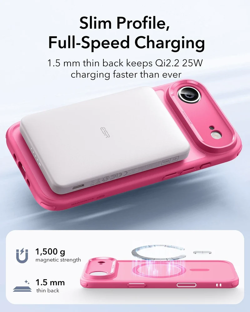 iPhone Air Classic Hybrid Magnetic Case (Camera Control) - Frosted Pink