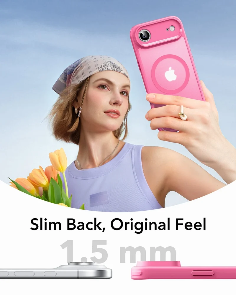 iPhone Air Classic Hybrid Magnetic Case (Camera Control) - Frosted Pink