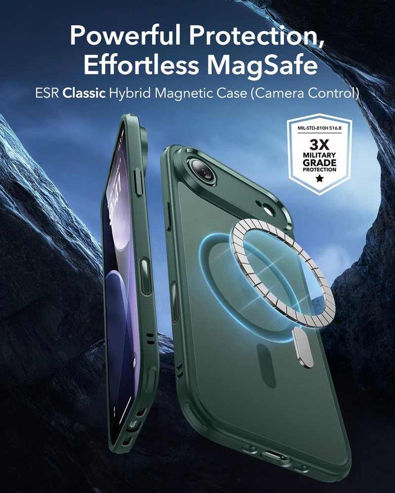 iPhone Air Classic Hybrid Magnetic Case (Camera Control) - Frosted Green