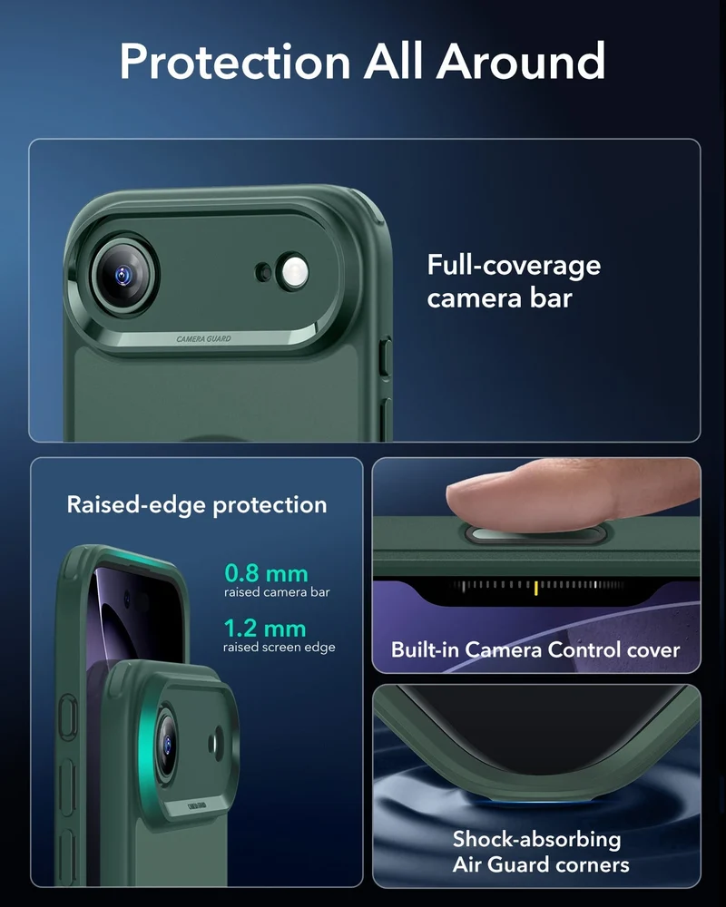 iPhone Air Classic Hybrid Magnetic Case (Camera Control) - Frosted Green