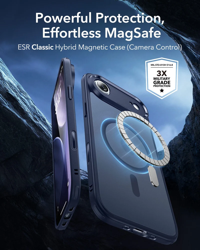 iPhone Air Classic Hybrid Magnetic Case (Camera Control) - Frosted Blue