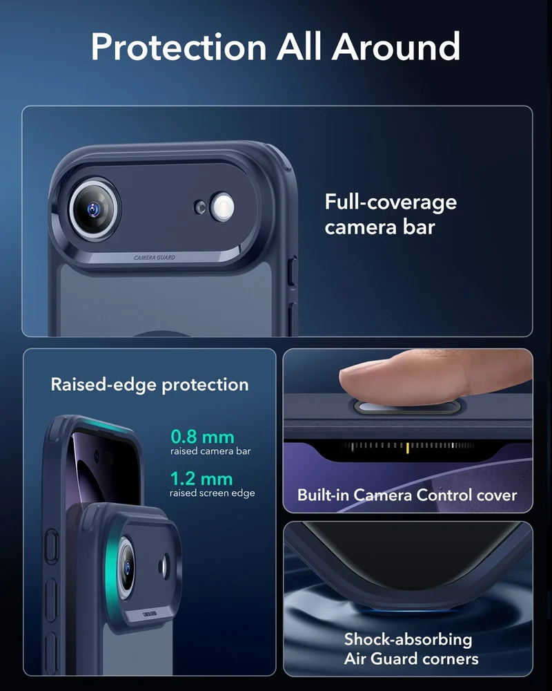iPhone Air Classic Hybrid Magnetic Case (Camera Control) - Frosted Blue