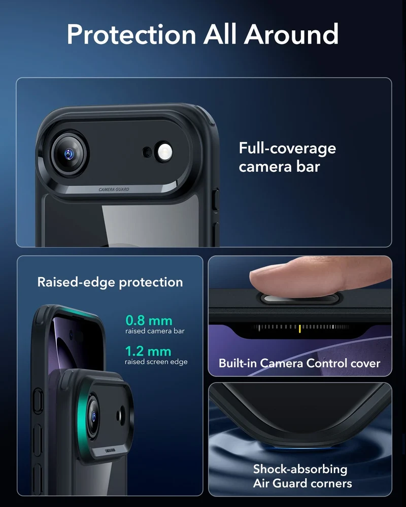 iPhone Air Classic Hybrid Magnetic Case (Camera Control) - Clear Black