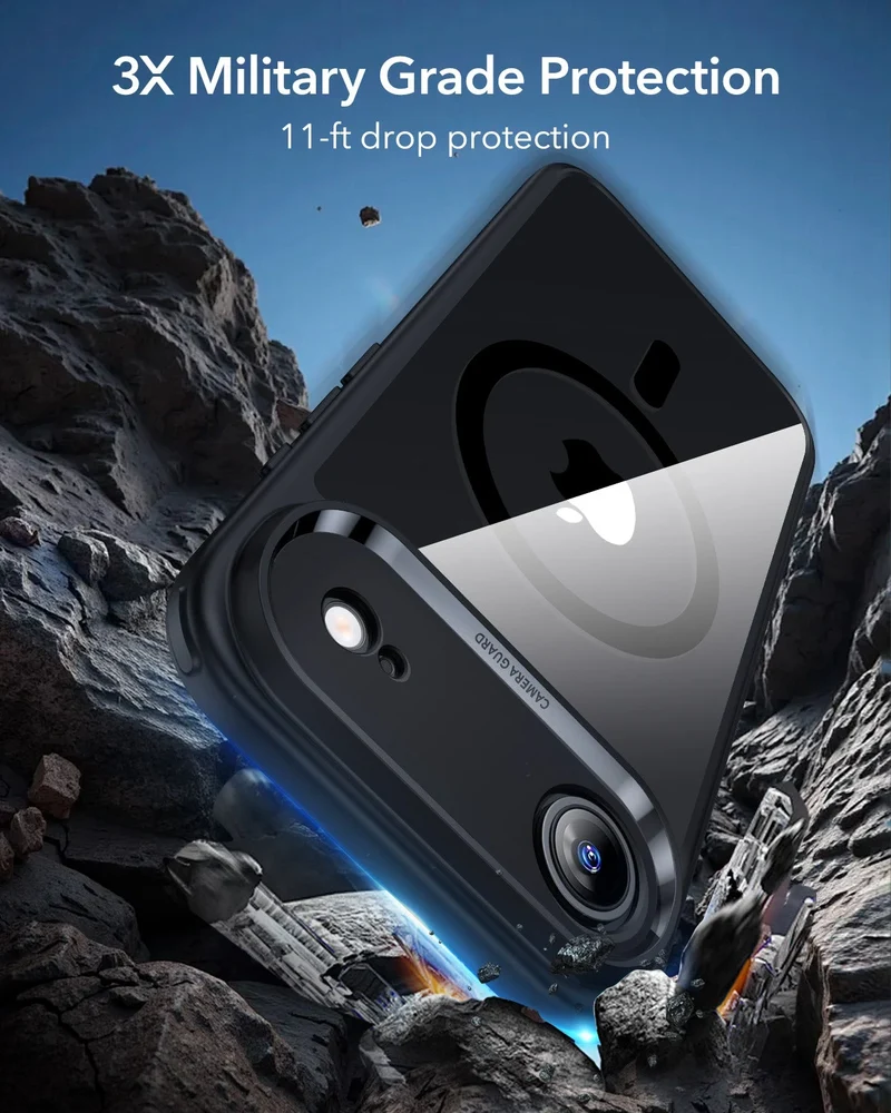iPhone Air Classic Hybrid Magnetic Case (Camera Control) - Clear Black
