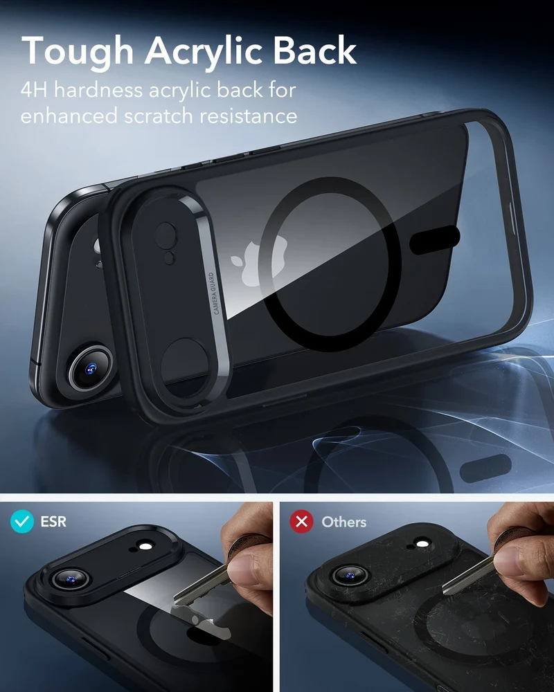 iPhone Air Classic Hybrid Magnetic Case (Camera Control) - Clear Black