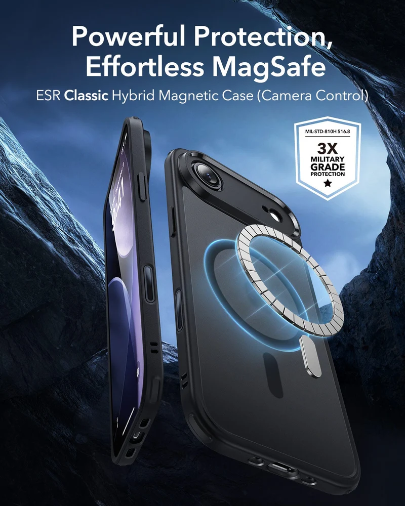 iPhone Air Classic Hybrid Magnetic Case (Camera Control) - Frosted Black
