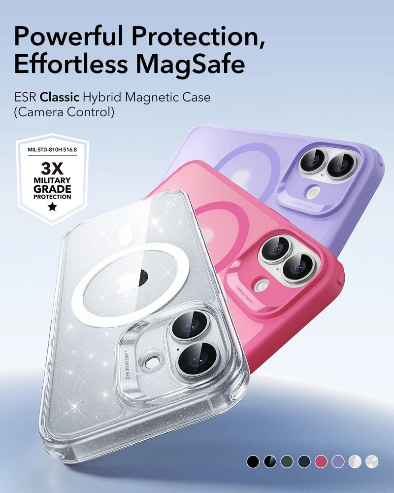 iPhone 17 Classic Hybrid Magnetic Case (Camera Control) - Frosted Purple