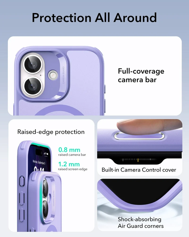 iPhone 17 Classic Hybrid Magnetic Case (Camera Control) - Frosted Purple
