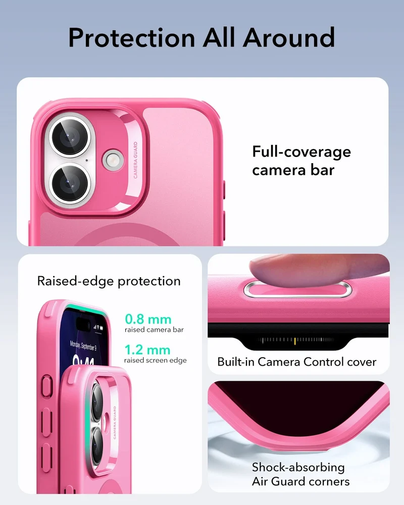 iPhone 17 Classic Hybrid Magnetic Case (Camera Control) - Frosted Pink