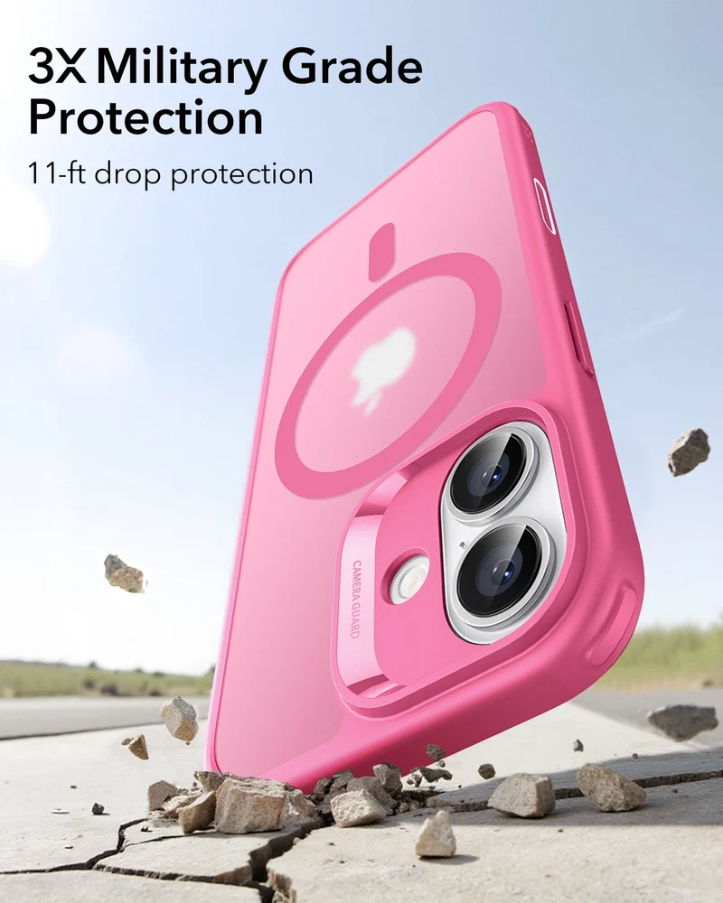 iPhone 17 Classic Hybrid Magnetic Case (Camera Control) - Frosted Pink