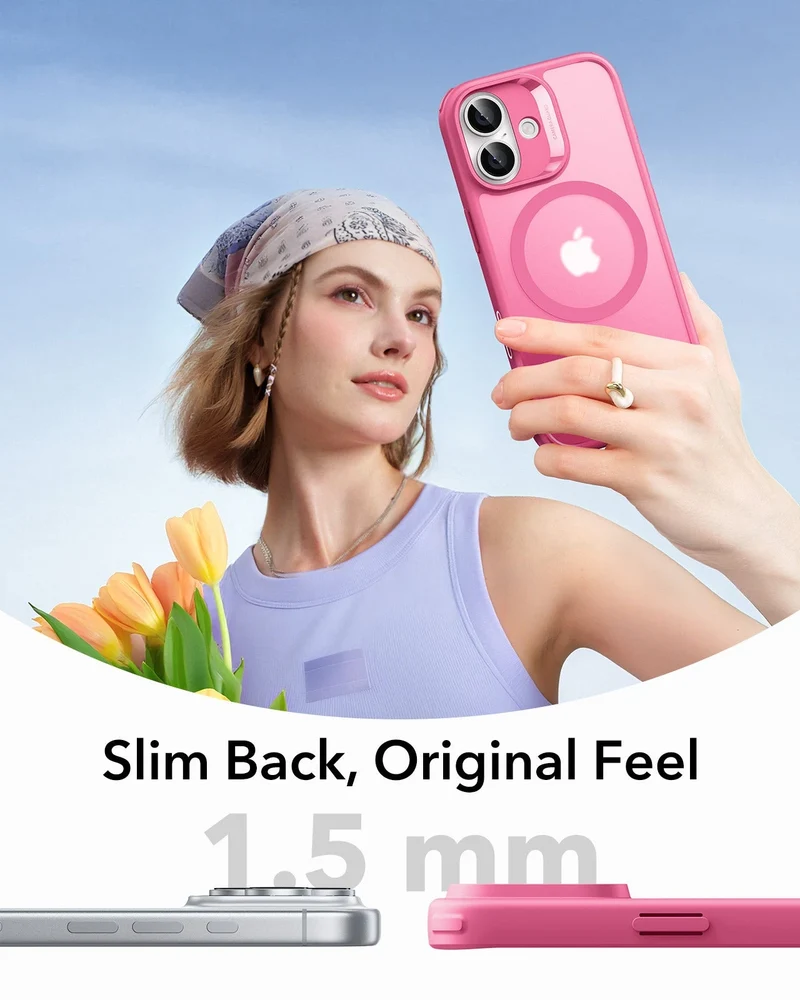 iPhone 17 Classic Hybrid Magnetic Case (Camera Control) - Frosted Pink