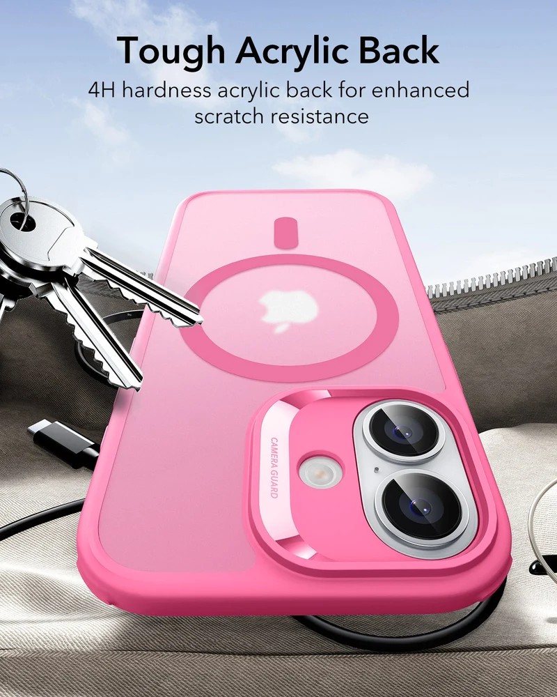 iPhone 17 Classic Hybrid Magnetic Case (Camera Control) - Frosted Pink