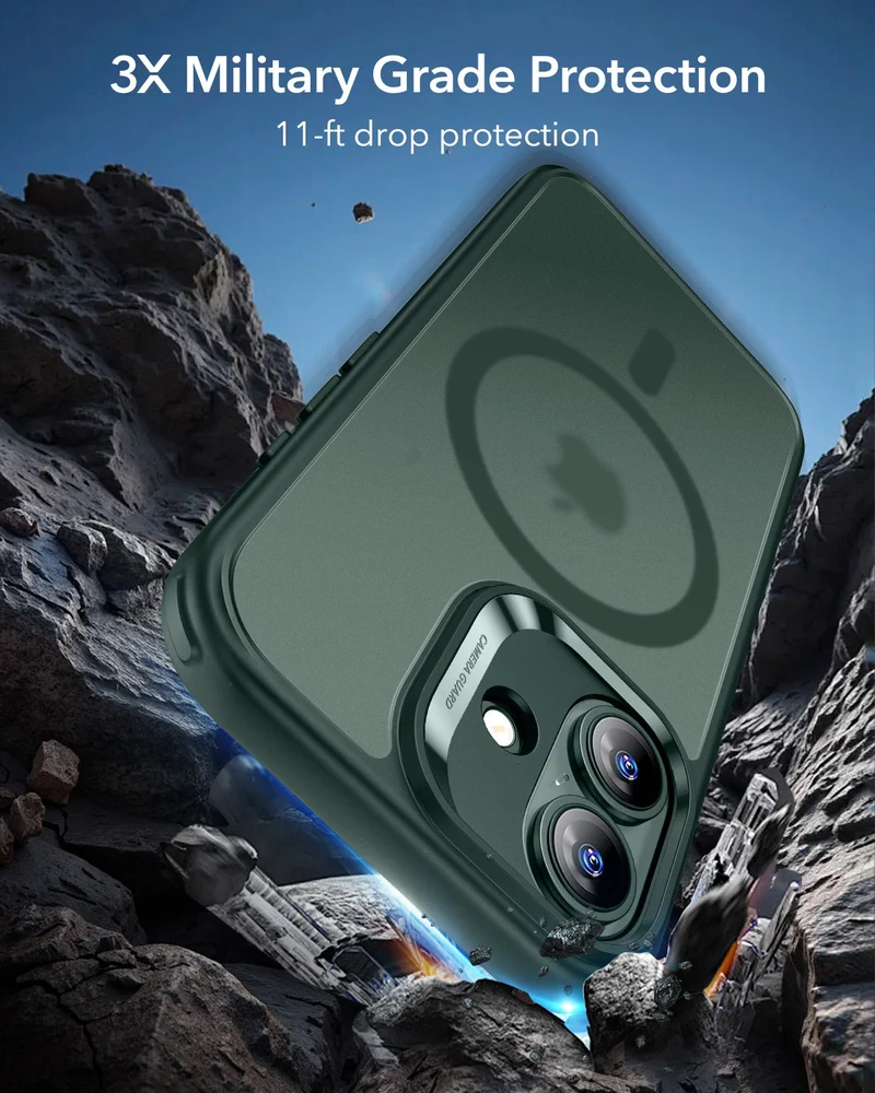 iPhone 17 Classic Hybrid Magnetic Case (Camera Control) - Frosted Green