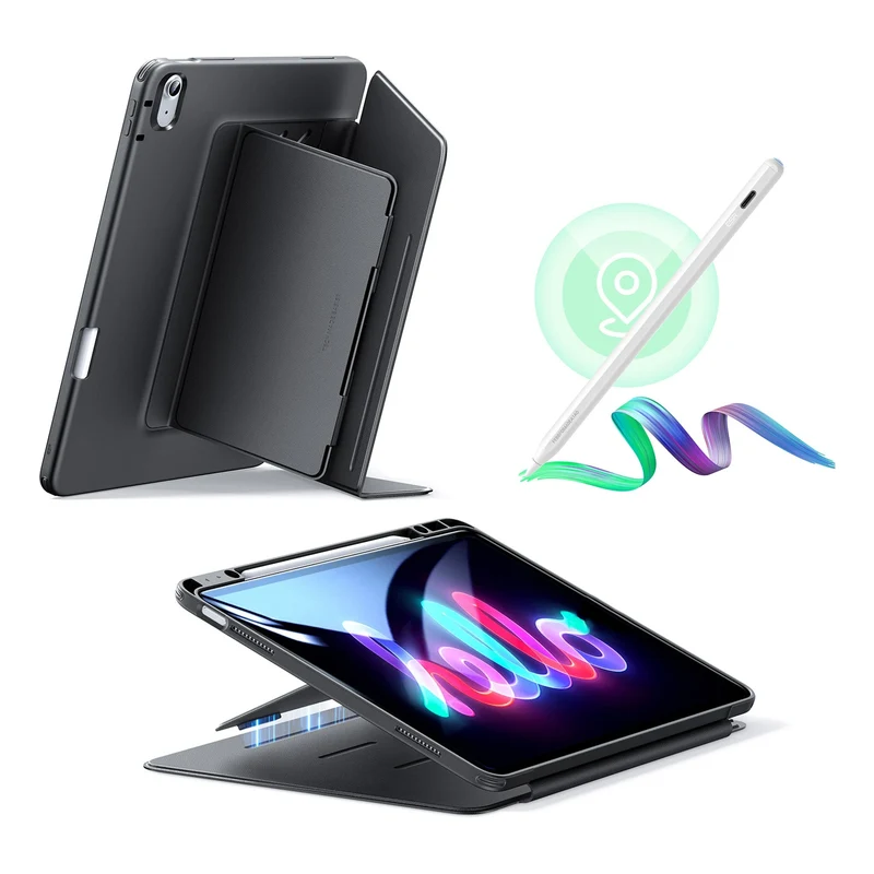 iPad Air 13" (M2) 2024 Bundle Flip Magnetic Case with Geo Digital Pencil - Black