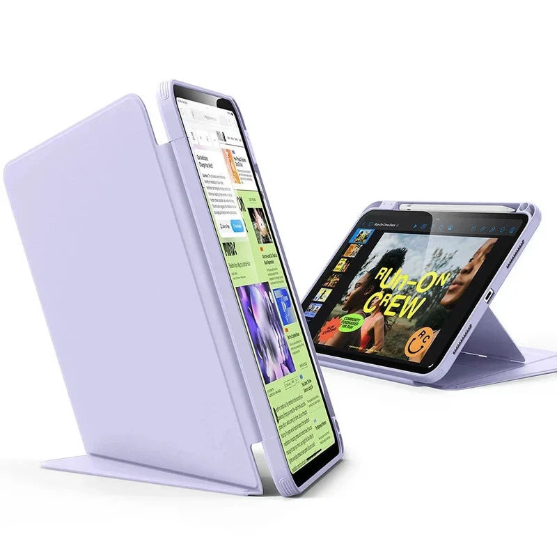 iPad 10th Generation Flip Magnetic Case with Pencil Holder - Light Purple