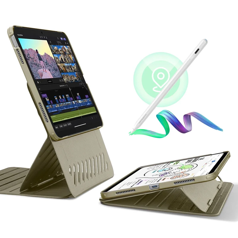 iPad 10th Gen Bundle Shift Magnetic Case with Geo Digital Pencil - Titanium