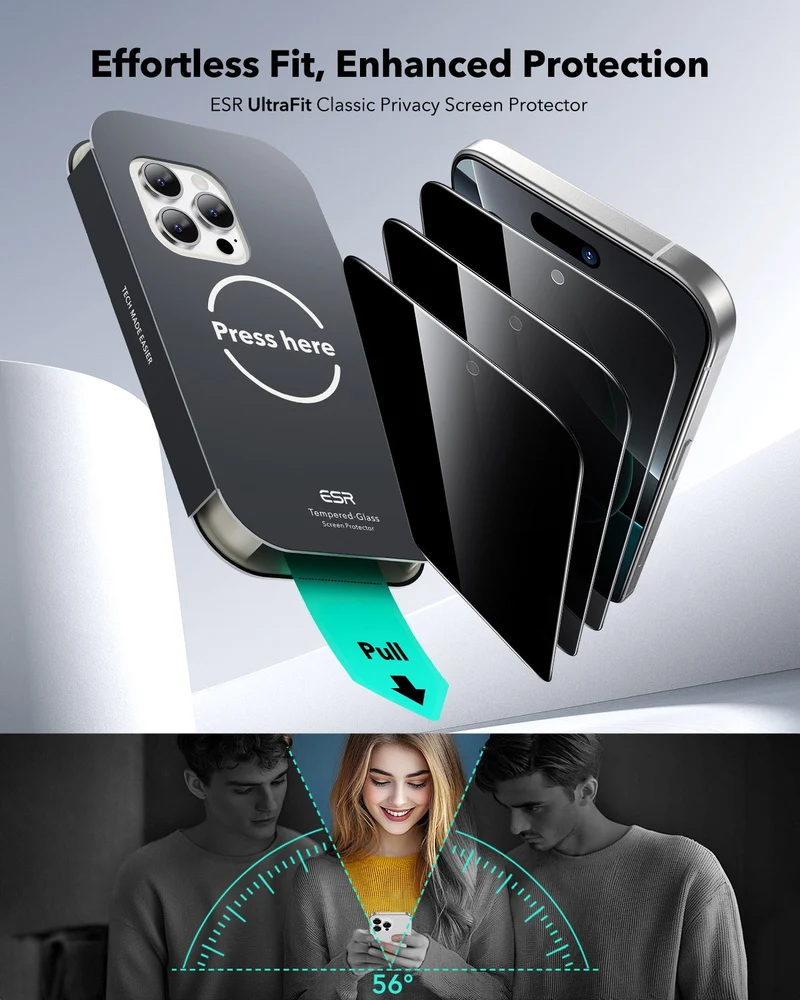 iPhone 16 Pro UltraFit Classic Privacy Screen Protector - 3 Pack