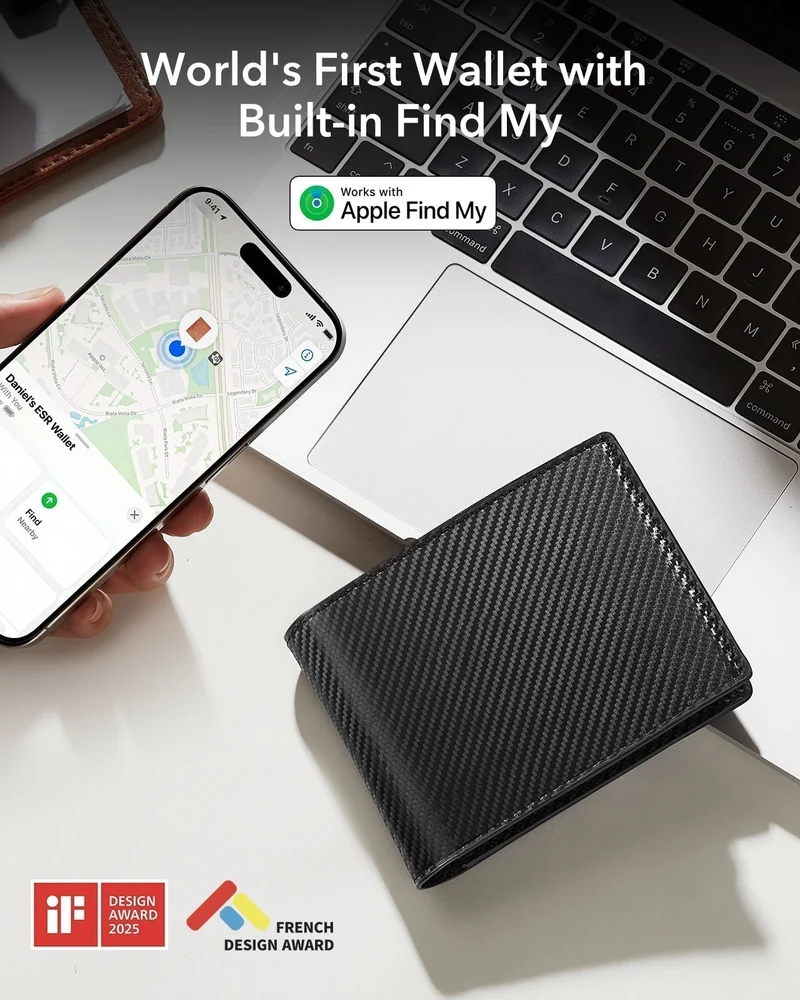 Geo Wallet with Find My - Black Carbon Fiber