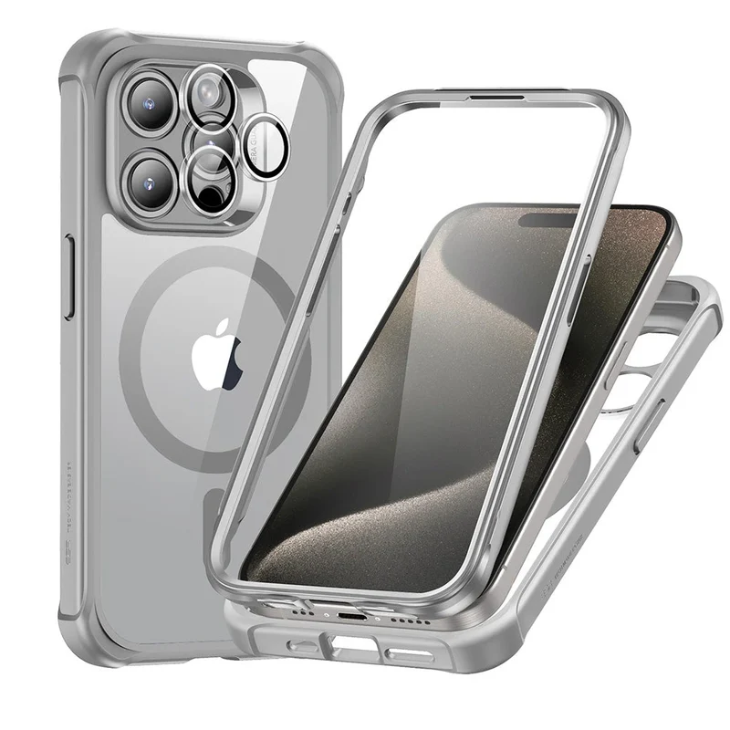 iPhone 15 Pro Armor Tough Case (HaloLock) - Clear Grey