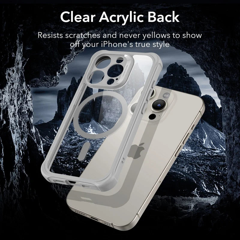 iPhone 15 Pro Armor Tough Case (HaloLock) - Clear Grey