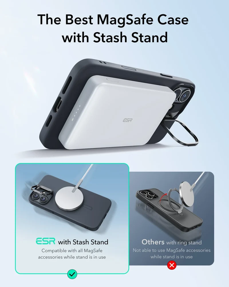 iPhone 16 Cloud Soft Magnetic Case (Camera Control, Stash Stand) - Black