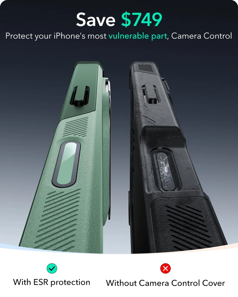 iPhone 16 Plus Cyber Tough Magnetic Case (Camera Control, Stash Stand) - Light Green