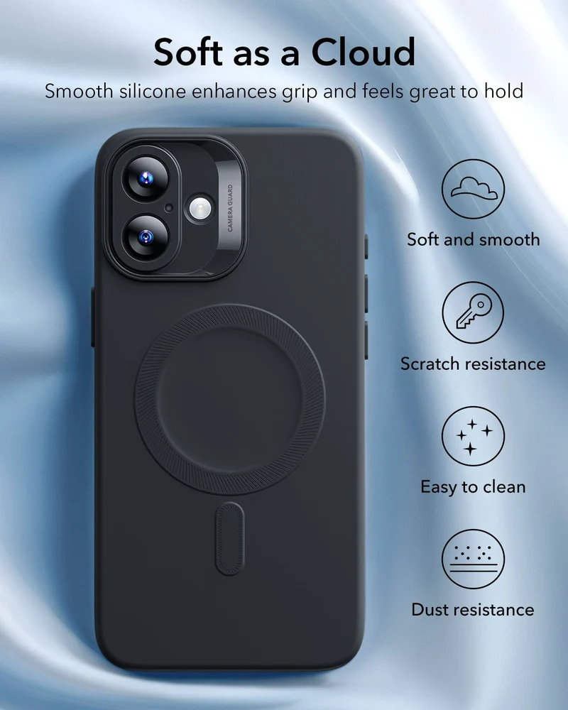iPhone 16 Cloud Soft Magnetic Case (Camera Control) - Black