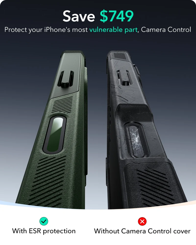 iPhone 16 Pro Cyber Tough Magnetic Case (Camera Control) - Army Green