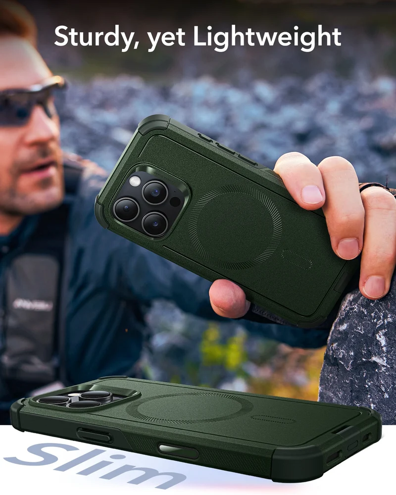 iPhone 16 Pro Cyber Tough Magnetic Case (Camera Control) - Army Green