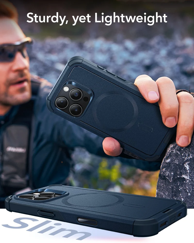 iPhone 16 Pro Cyber Tough Magnetic Case (Camera Control) - Navy Blue
