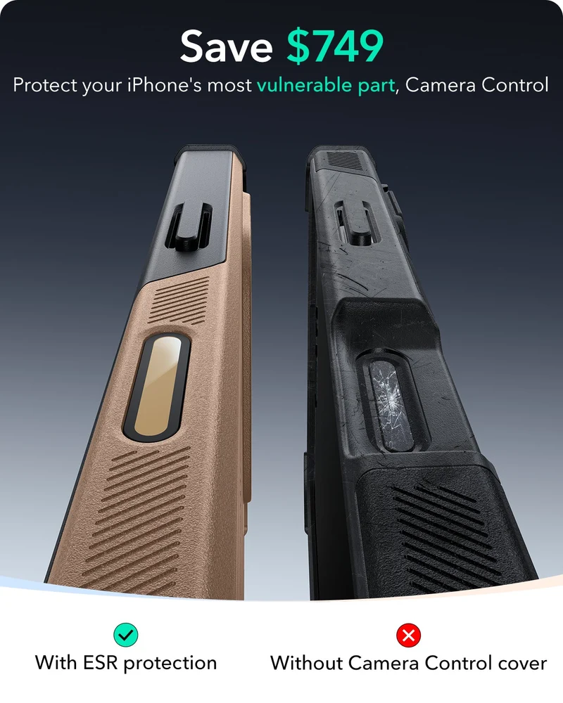 iPhone 16 Pro Cyber Tough Magnetic Case (Camera Control) - Desert Titanium