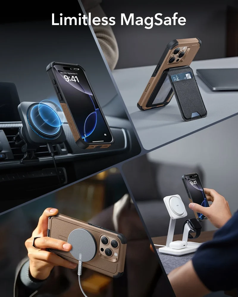 iPhone 16 Pro Cyber Tough Magnetic Case (Camera Control) - Desert Titanium