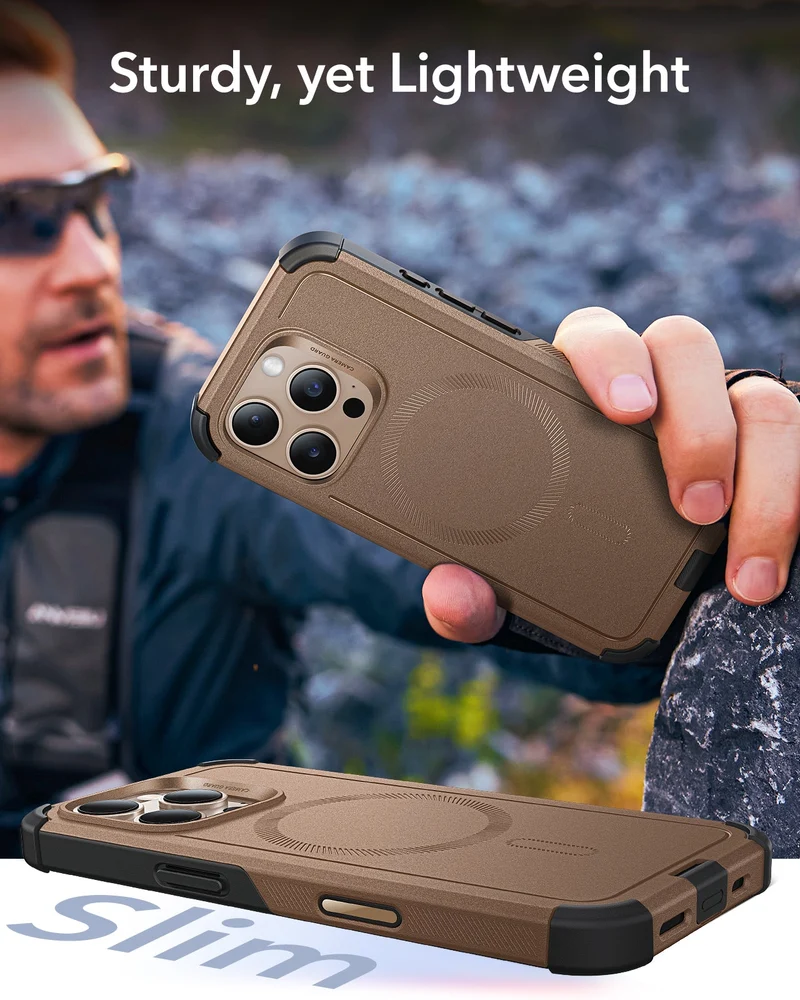 iPhone 16 Pro Cyber Tough Magnetic Case (Camera Control) - Desert Titanium