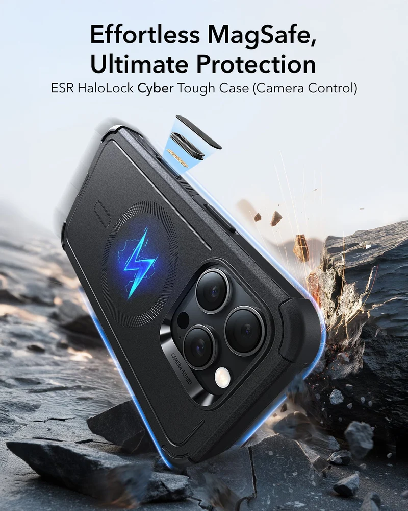 iPhone 16 Pro Cyber Tough Magnetic Case (Camera Control) - Black