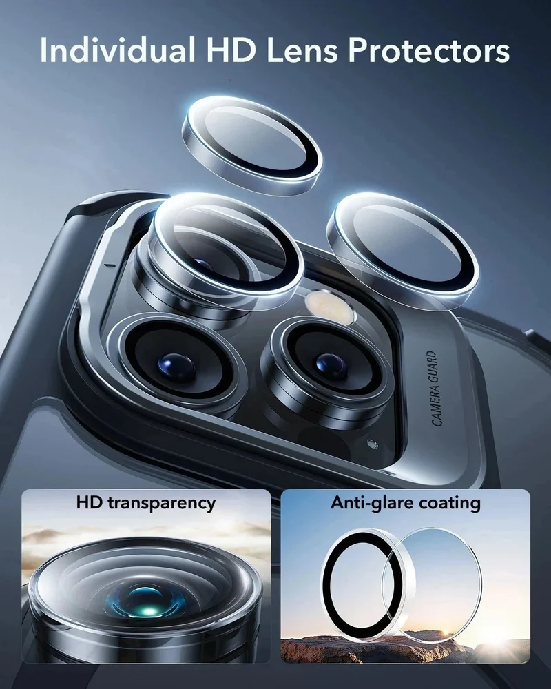 iPhone 16 Pro Max Armor Tough Magnetic Case (Camera Control, Stash Stand) - Clear Black