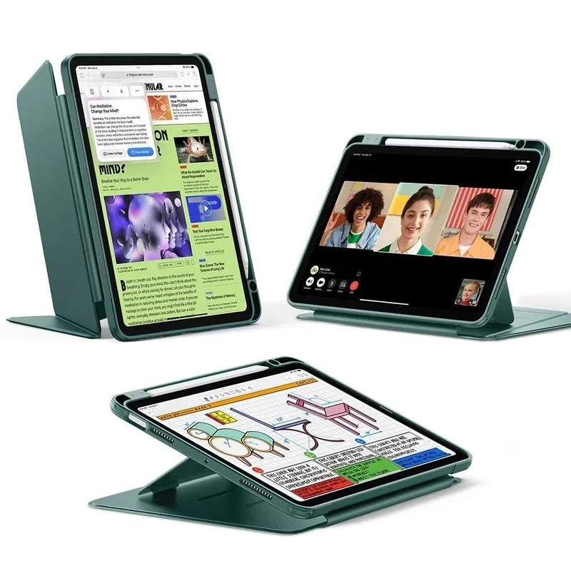 iPad Air 11" (2025) Flip Magnetic Case with Pencil Holder - Green