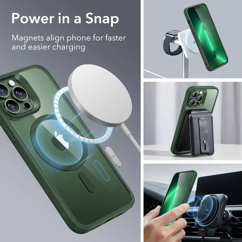 iPhone 13 Pro Max Classic Hybrid Case (HaloLock) - Clear Green