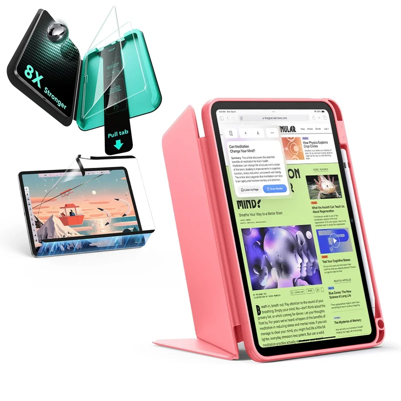 iPad 11" (A16, 2025) Flip Transformation Bundle - Red